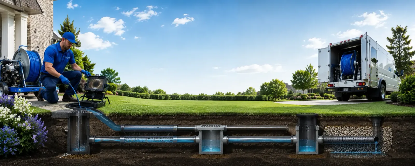 Outdoor drain cleaning information for New Portland, ME